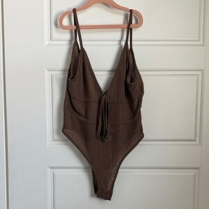 Fashion Nova Brown Mesh Bodysuit